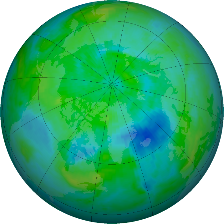 Arctic ozone map for 14 September 1988